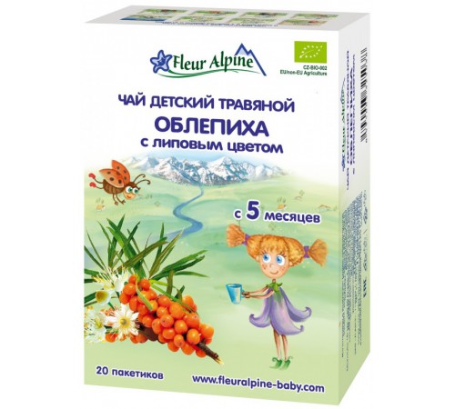 Fleur Alpine Детский чай "Облепиха с липовым цветом" 30 gr. (5+) Детское питание в Молдове fleur alpine Детский чай "Облепиха с липовым цветом" 30 gr. (5+)