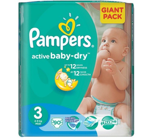 Pampers Active Baby Midi 3 (4-9 кг.) 90 шт. pampers active baby midi 3 (4-9 кг.) 90 шт.