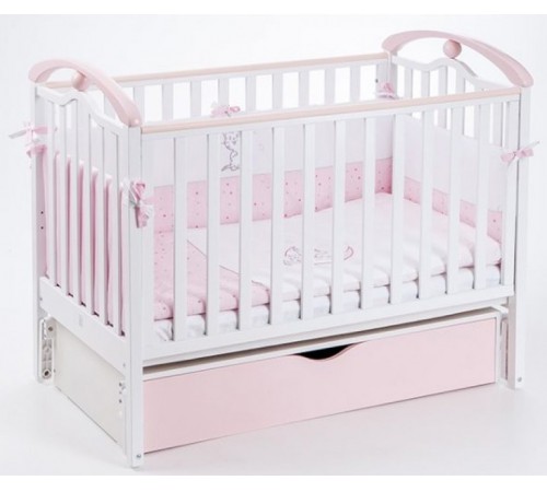 Veres 05.08 Кроватка ЛД5 цвет бело-розовый/ маятник + ящик (120x60 см.) veres 05.08 Кроватка ЛД5 цвет бело-розовый/ маятник + ящик (120x60 см.)