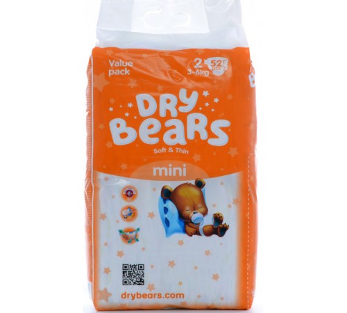 Dry Bears Soft&Thin 2 Mini (3-6 кг) 52 шт. dry bears soft&thin 2 mini (3-6 кг) 52 шт.