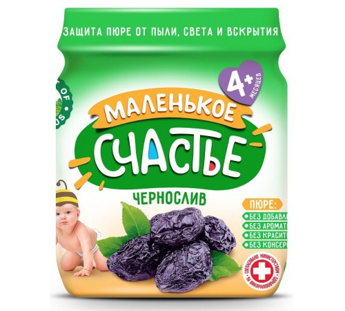 "Маленькое счастье" Пюре из чернослива 90 gr. (4m+) "Маленькое счастье" Пюре из чернослива 90 gr. (4m+)
