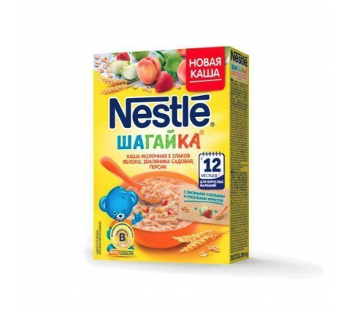 Детское питание в Молдове Nestle молочная ШАГ 5 злаков Яблоко-Земляника-персик 9*220 гр Детское питание в Молдове nestle молочная ШАГ 5 злаков Яблоко-Земляника-персик 9*220 гр
