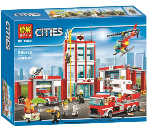 BELA РД02.111 Конструктор Cities" Пожарная часть (958 дет.) bela РД02.111 Конструктор cities" Пожарная часть (958 дет.)
