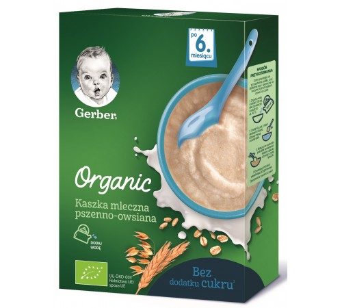 Детское питание в Молдове Gerber Organic каша молочная пшенично-овсяная 9*240г gerber organic каша молочная пшенично-овсяная 9*240г