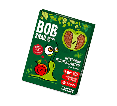 Натуральные Яблочные Конфеты с Мятой ТМ BOB SNAIL (Улитка БОБ), 60 г Натуральные Яблочные Конфеты с Мятой ТМ bob snail (Улитка БОБ), 60 г