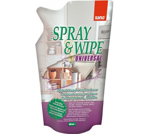 Sano Sprey&Wipe Универсальное чистящее средство (запаска) 500 мл. 292427 sano sprey&wipe Универсальное чистящее средство (запаска) 500 мл. 292427