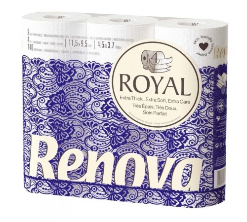 Renova Бумага гигиеническая Royal (9) белая 8011761 renova Бумага гигиеническая royal (9) белая 8011761