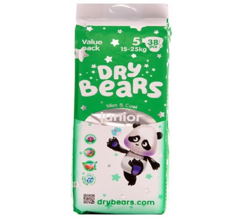 Dry Bears Slim&Cool 5 Junior (15-25 кг) 38 шт. dry bears slim&cool 5 junior (15-25 кг) 38 шт.