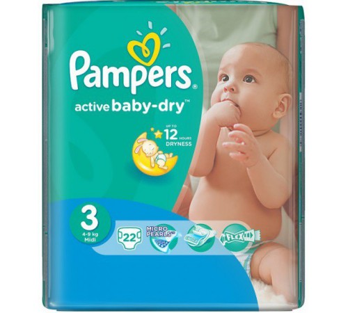 Pampers Active Baby Midi 3 ( 4-9 кг.) 22 шт. pampers active baby midi 3 ( 4-9 кг.) 22 шт.