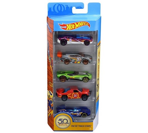 Hot Wheels FWF98 Набор из 5-ти базовых автомобилей "50 ЛЕТ" hot wheels fwf98 Набор из 5-ти базовых автомобилей "50 ЛЕТ"