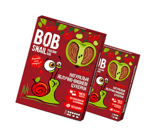 Натуральные Яблочно-Вишнёвые Конфеты ТМ BOB SNAIL (Улитка БОБ) 60 г Натуральные Яблочно-Вишнёвые Конфеты ТМ bob snail (Улитка БОБ) 60 г