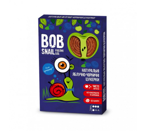 Натуральные Яблочно-Черничные Конфеты ТМ BOB SNAIL (Улитка БОБ) 60 г Натуральные Яблочно-Черничные Конфеты ТМ bob snail (Улитка БОБ) 60 г