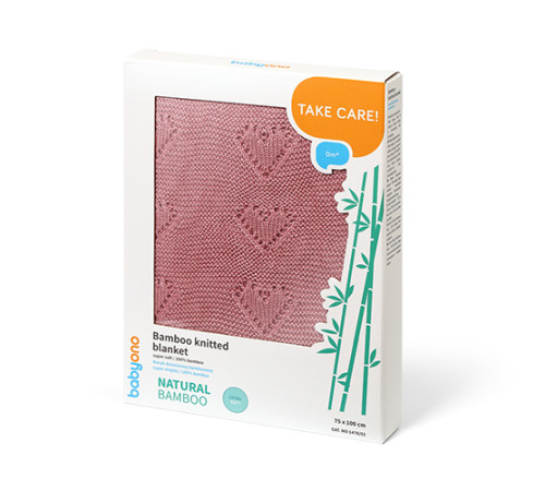 babyono-8124 1673/05 Плед трикотажный бамбуковый (75 x 100 см) розовый