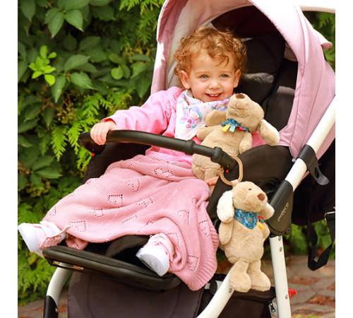 babyono-8124 1673/05 Плед трикотажный бамбуковый (75 x 100 см) розовый