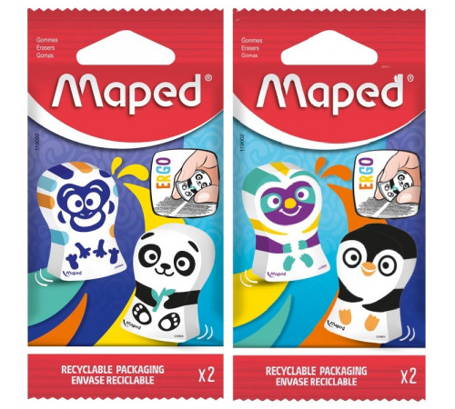  maped 119002 Ластик "ergo fun multicolor" (2 шт.) в асс.