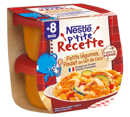Детское питание в Молдове nestle Курица с овощами и кокосовым молоком 2х200 гр. (8 м.+)