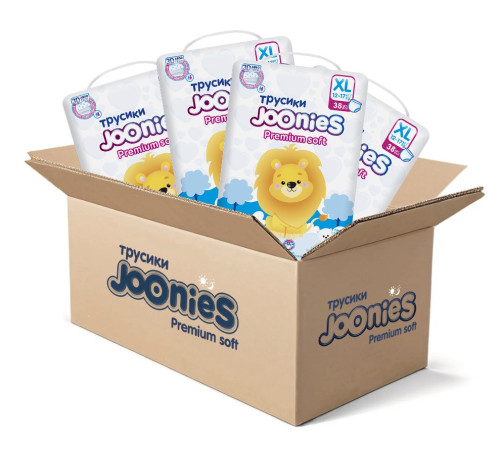  joonies mega pack 953216 premium soft scutece-chilotei xl, 12-17 kg, (4x38) 152 buc.