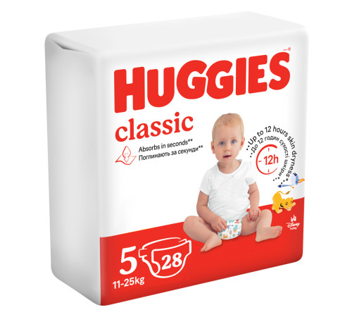  huggies classic jumbo scutece 5 (11-25 kg.) 28 buc.