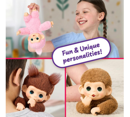 little live pets 26729 Интерактивная игрушка-обезьянка: my baby monkey minis (19 см) в асс.