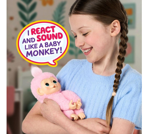 little live pets 26729 Интерактивная игрушка-обезьянка: my baby monkey minis (19 см) в асс.