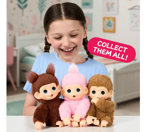 little live pets 26729 Интерактивная игрушка-обезьянка: my baby monkey minis (19 см) в асс.