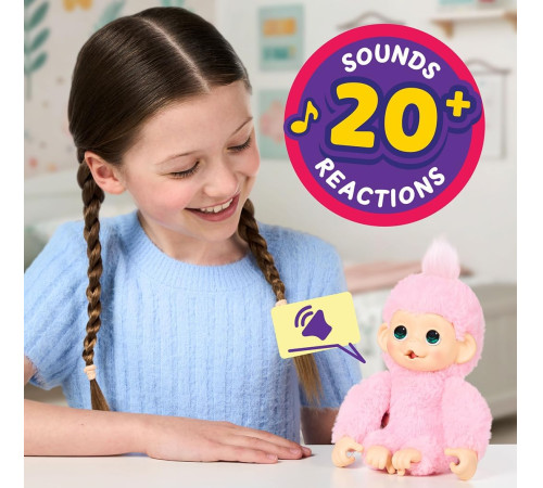 little live pets 26729 Интерактивная игрушка-обезьянка: my baby monkey minis (19 см) в асс.