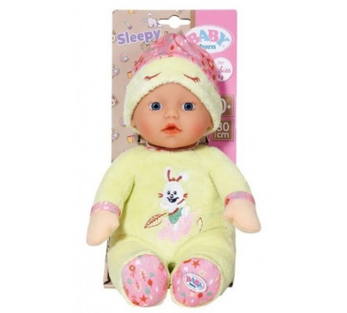 Детский магазин в Кишиневе в Молдове zapf creation 832271 Мягкая кукла с погремушкой "baby born: sleepy" (30 см.) зелёная