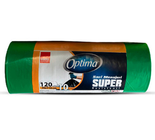 Бытовая химия в Молдове sano Пакеты для мусора optima зелёные (120 л) 10 шт. 007109