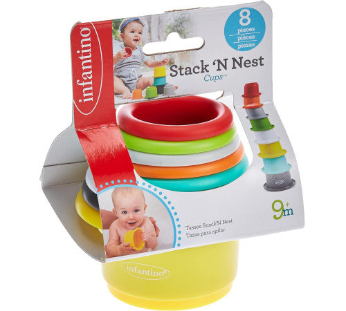  infantino 216270 Детские развивающие стаканчики-пирамидка "stack &rsquo;n&rsquo; nest cups"