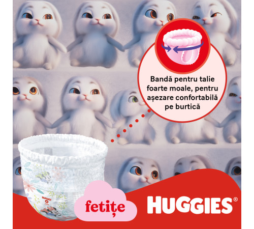 huggies chilotei little movers girl 5 (13-17 kg.) 48 buc.