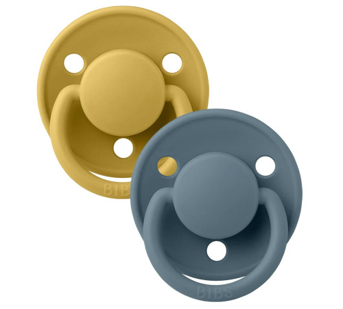 bibs suzeta rotunda din silicon de lux (0-36 luni) 2 buc. mustard & petrol