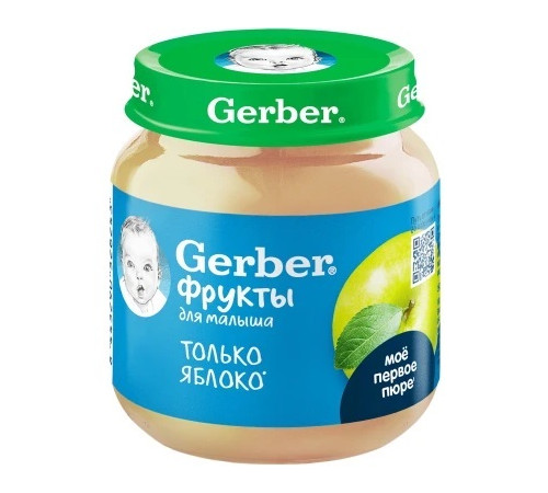 gerber Пюре "Яблоко" (4 м +) 80 гр.