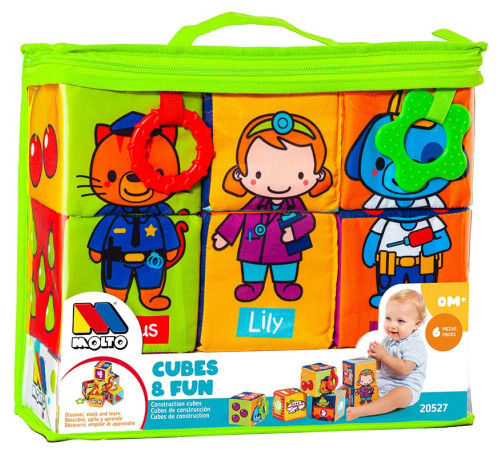 Jucării pentru Copii - Magazin Online de Jucării ieftine in Chisinau Baby-Boom in Moldova molto 20527 cuburi moi "cubes & fun" (6 buc.)