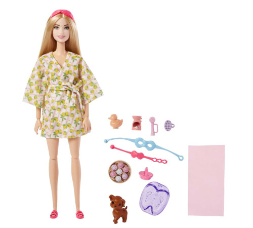 barbie hkt90 papusa barbie "day - spa" cu accesorii