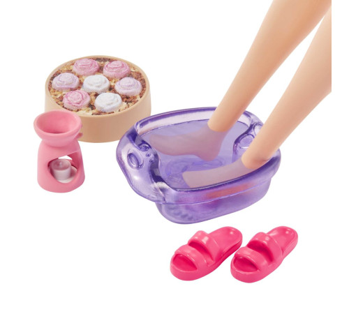 barbie hkt90 papusa barbie "day - spa" cu accesorii