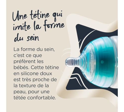 tommee tippee tt0022 biberon "advanced anti-colic" violet (0 luni+) 260 ml.