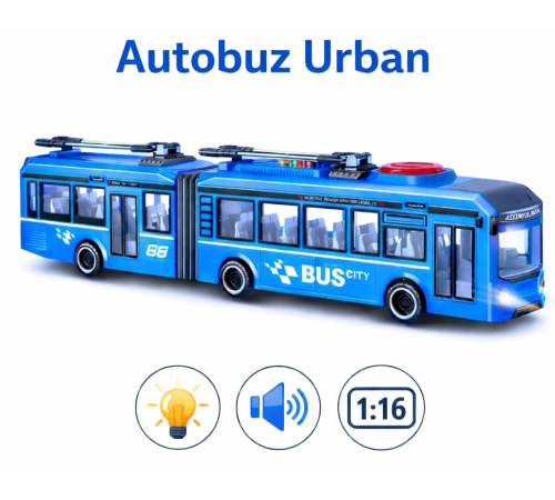 Jucării pentru Copii - Magazin Online de Jucării ieftine in Chisinau Baby-Boom in Moldova js163c autobuz alb cu frictiune, 1:16, jstoys (sunete si lumini) zja352340
