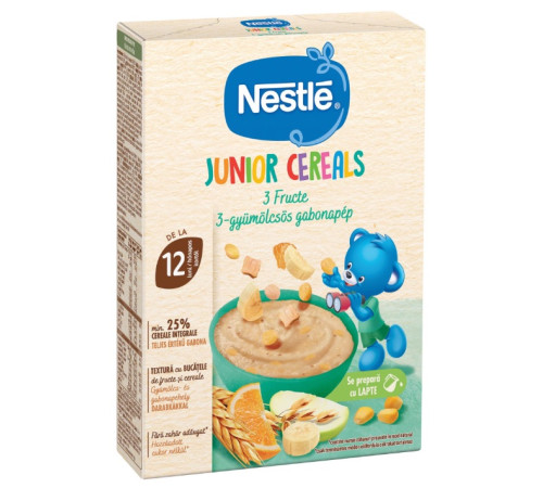  nestle junior cereale fără lapte cu 3 fructe (12 luni+ ) 200g