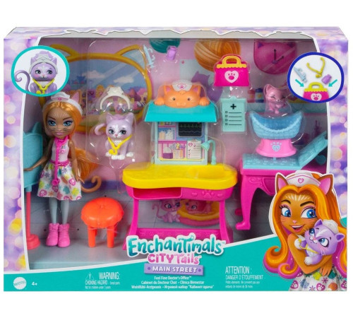  enchantimals hlh22 set de joc "cabinetul medical al doamnei kitty"