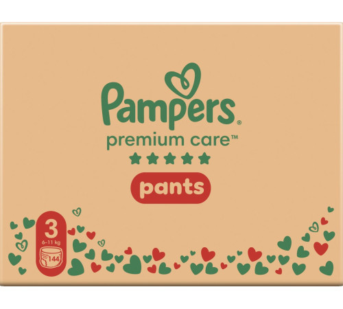 pampers premium care pants 3 (6-11 кг.) 144 шт.