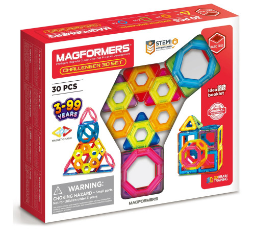  magformers 715020  Магнитный конструктор "basic plus challenger" (30 дет.)