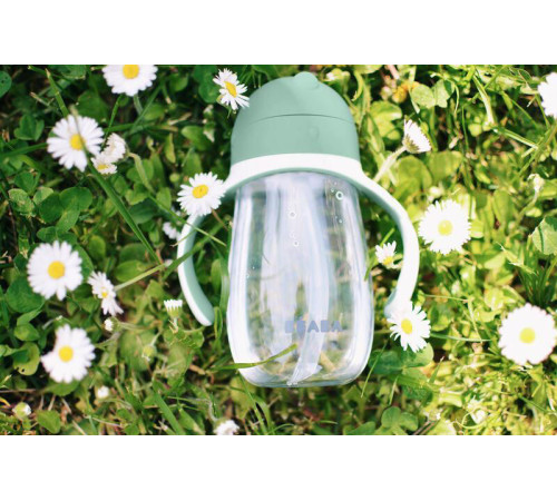 beaba 5550 cana anti-varsare cu pai 300 ml. (8 m.+) verde