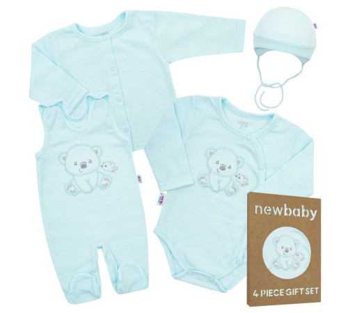  new baby 41164 set de 4 piese pentru nou-născuți "bear" m.50 (0 luni+) albastru