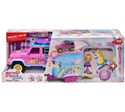  dickie 3187000 set de joc "stil de fată. unicorn și suv"