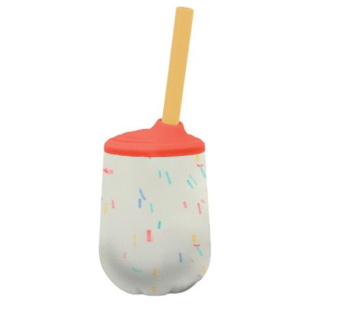 nuby nv04035 can "silicone mini cup with straw" 120 ml. (12 luni+) in sort.