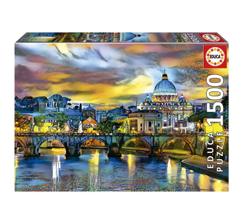  educa 19617 Пазлы "Собор Святого Петра и мост Святого Анджело" (1500эл)