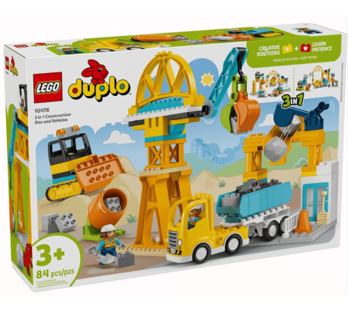  lego duplo 10476 constructor 3 in 1 "Șantier și vehicule de construcții" (84 el.)