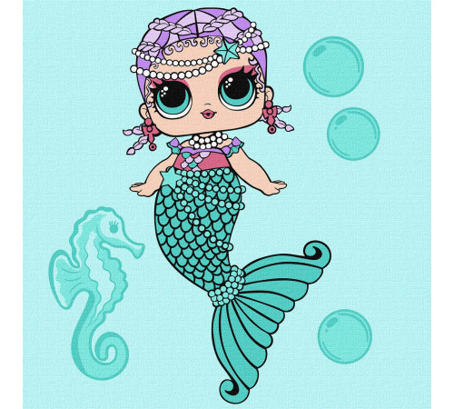  ideyka kho6262 pictură pe numere "l.o.l. surprise! mermaids merbaby" (40х40 cm)