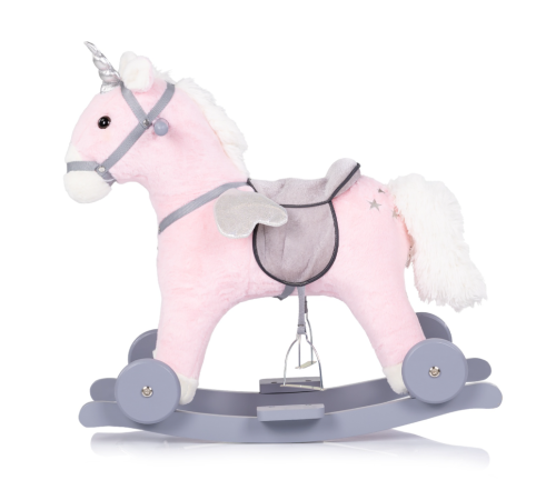chipolino rhwl02402pink balansoar muzical cu roți "calut" (roz)