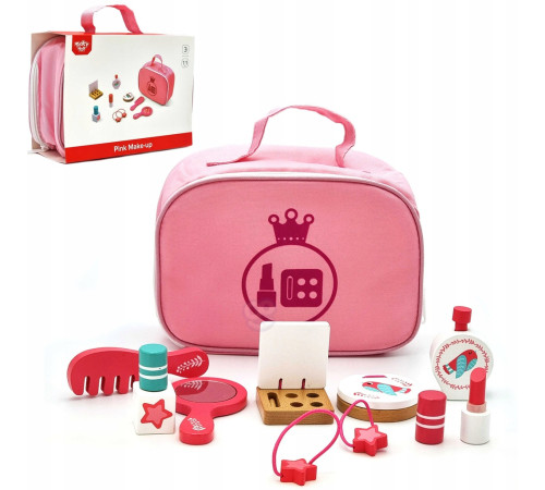 tooky toy tl993 set de joacă pentru frumusețe din lemn “pink make-up”